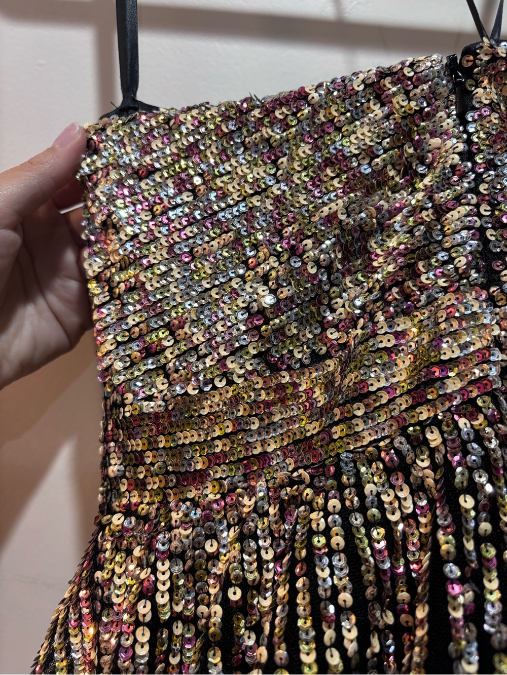 Terani Couture Black Dress with Gold sparkles - Picture 6 of 7
